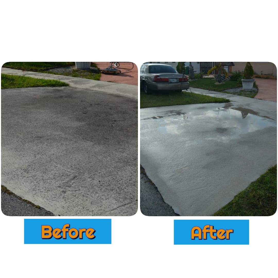 before after image of driveway