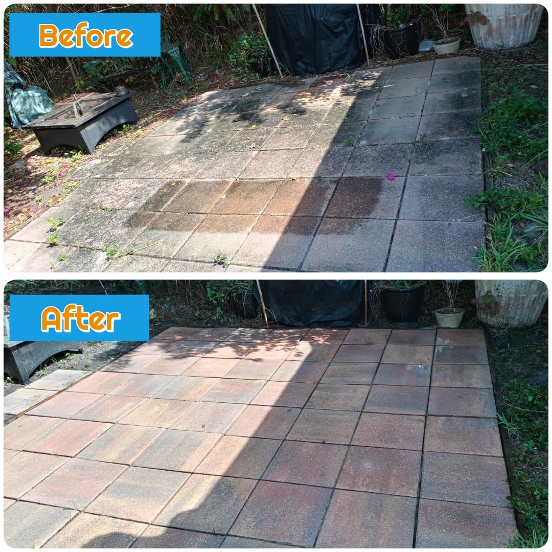 image of a patio before and after